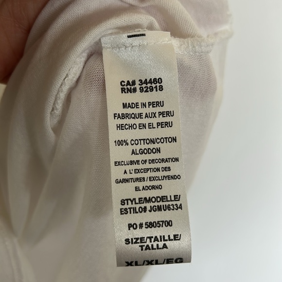 Vintage Juicy Couture White Tee with crystal bling crown & Gold Foil Emblem Y2k - Picture 7 of 17